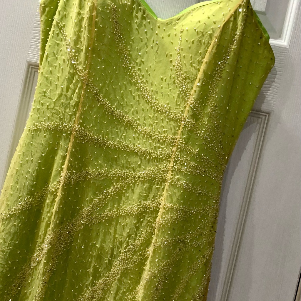 Mystique - Lemon-Lime Beaded Prom Dress